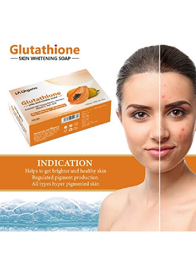 LA Organo Glutathione Papaya Skin Whitening Soap; With Vitamin E And C; Dark Spot And Dead Skin Cell Removal; 100 G - Image 4