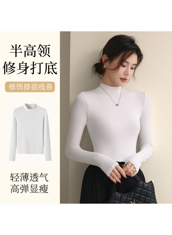 Modal قميص طويل الأكمام ضيق مناسب، غير رسمي، دافئ ومريح من مزيج الصوف لفصل الخريف والشتاء - Image 2