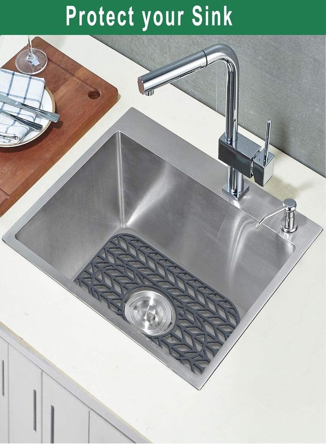 GUUKIN Sink Protectors for Kitchen sink, 13 5/8" x 11 5/8" Folding Non-slip Silicone Sink Mat Grid for Bottom of Farmhouse Stainless Steel Porcelain Sink with 3 Reserved Holes - Image 4