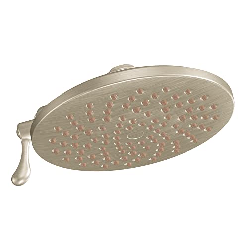 Moen Velocity Brushed Nickel Two-Function Rainshower 8-Inch Shower Head with Immersion Technology for a High-Pressure Rinse, S6320BN - Image 1