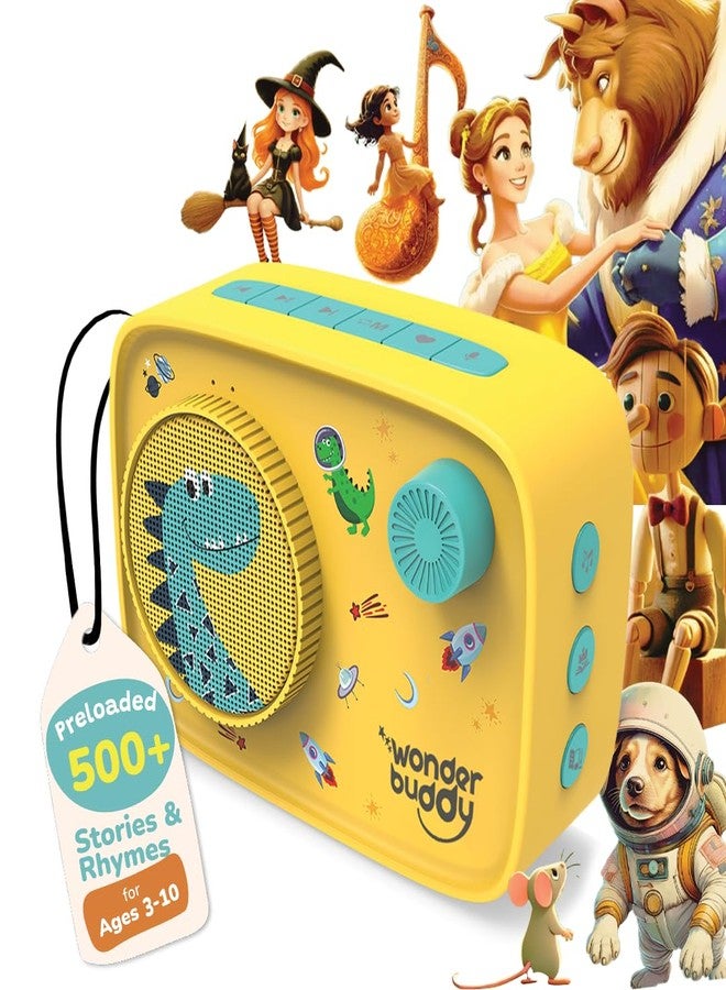 WonderBuddy مشغل صوتي WonderBuddy Kids Story Box، أكثر من 500 قصة وقصيدة مُحمّلة مسبقًا، مجموعة أدوات فنية لكتابة القصص، مسجل صوت، ترقية المحتوى، بلوتوث، هدية عيد ميلاد للأولاد والبنات من عمر 3 سنوات فما فوق - ديناصور - Image 1