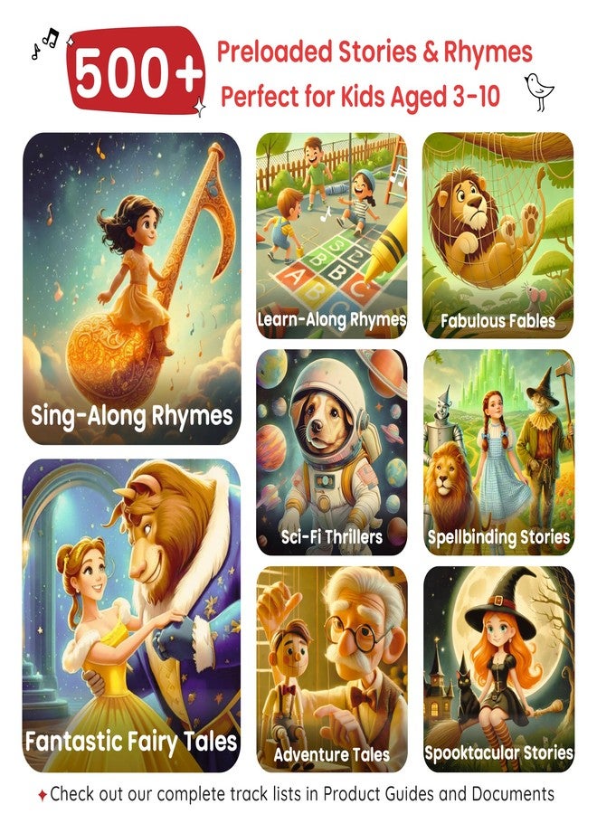 WonderBuddy مشغل صوتي WonderBuddy Kids Story Box، أكثر من 500 قصة وقصيدة مُحمّلة مسبقًا، مجموعة أدوات فنية لكتابة القصص، مسجل صوت، ترقية المحتوى، بلوتوث، هدية عيد ميلاد للأولاد والبنات من عمر 3 سنوات فما فوق - ديناصور - Image 3