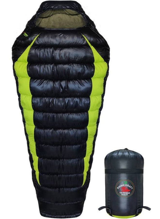 RhinoKraft RHINOKraft Rider Black Green Mummy Shape Extra Large Size for Camping in Winter Sleeping Bag 