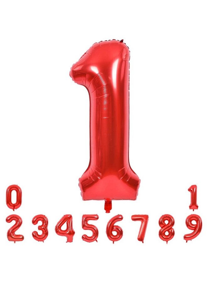 TONIFUL 40 Inch Red Large Numbers Balloons 09 Number 1 Digit 1 Helium Balloons Foil Mylar Big Number Balloons For Birthday Party Anniversary Supplies Decorations - Image 1