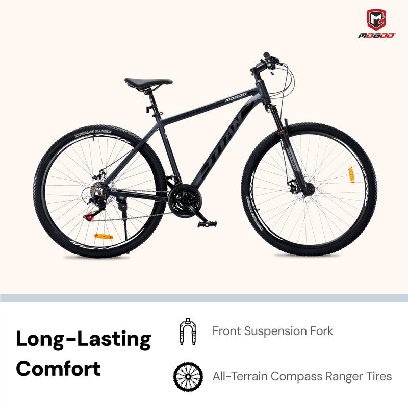 MOGOO Titan Mountain Bike - 26 Inch - Smoke - Image 5