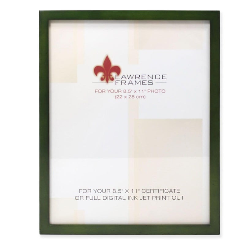 Lawrence Frames Collection Wood Certificate Picture Frame Gallery, Green, 8.5x11 - Image 1