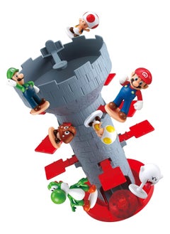 Epoch Games Super Mario Blow Up! Shaky Tower Balancing Game, Tabletop Skill and Action Game with Collectible Super Mario Action Figures  - Image 2