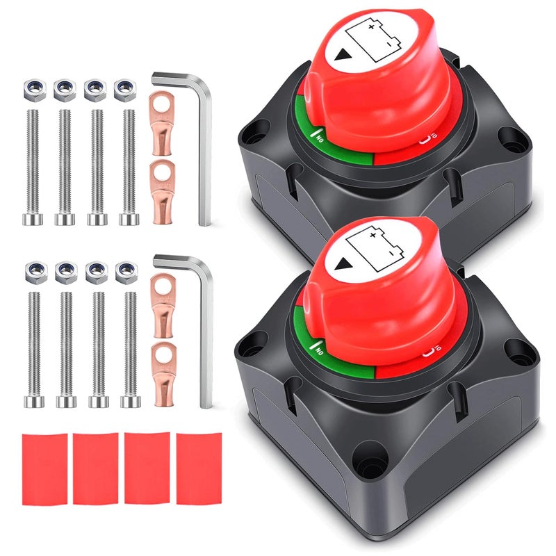 Nilight 2 Pack Battery Switch 12V 24V 48V 275A On/Off Heavy Duty Battery Power Cut Master Switch Disconnect Isolator for Truck Vehicle Trailer RV Marine Boat Yacht - Image 1