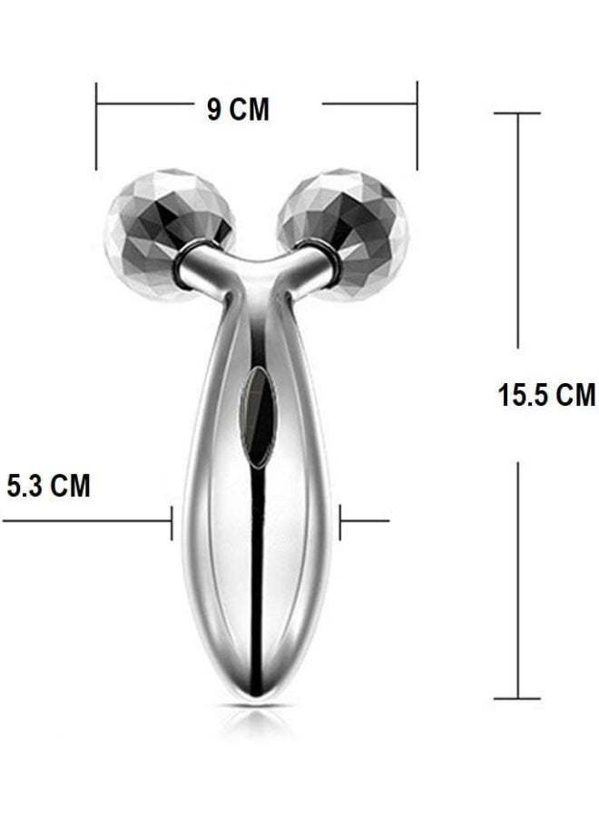 أداة تدليك الوجه والجسم الدوّارة ثنائية الرؤوس – رولر معدني لشد البشرة وتنشيط الدورة الدموية وتقليل الانتفاخ – مناسب للوجه والرقبة والجسم ومكافحة التجاعيد – تصميم ماسي لتدليك احترافي يومي - Image 2