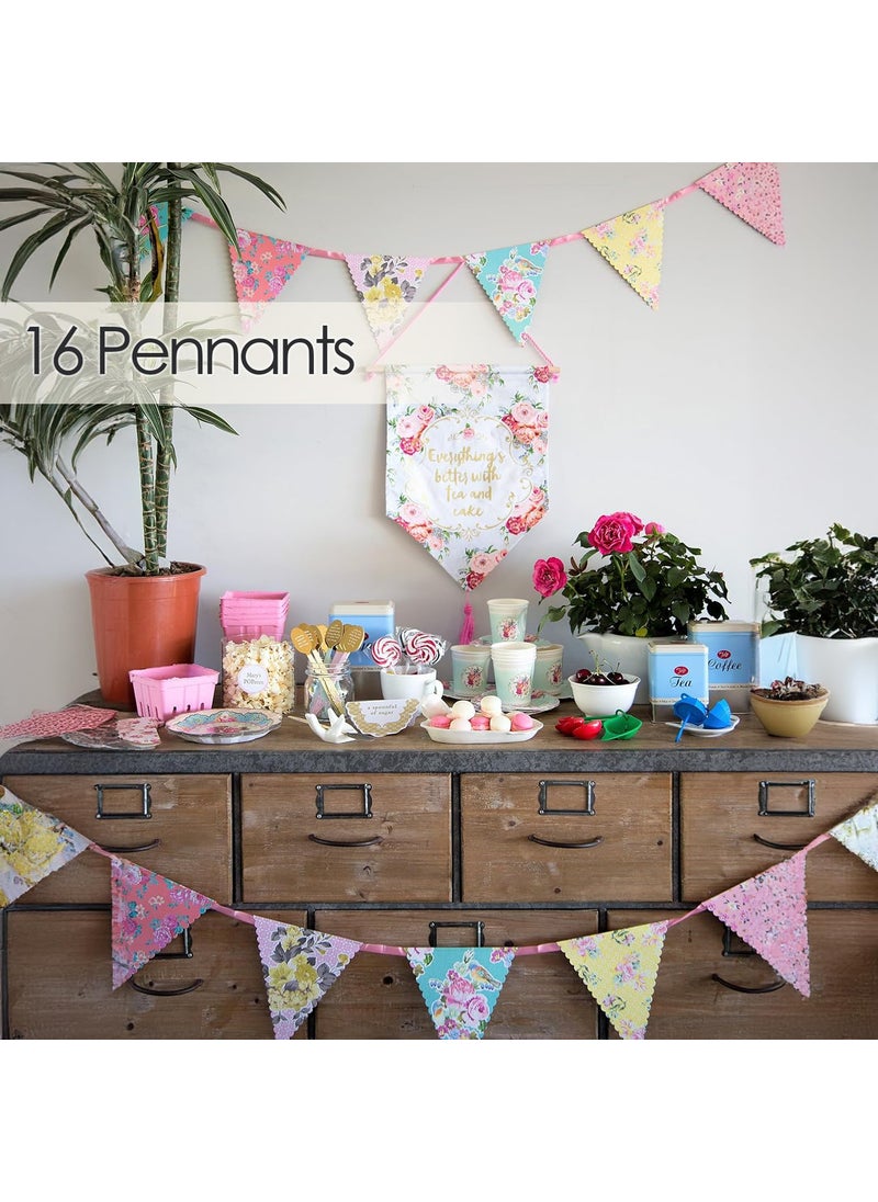 Talking Tables Talking Tables | 13ft | Vintage Floral Paper Bunting Garland  Truly Scrumptious  Mother's Day Decorations For Birthday  Garden Party  Afternoon Tea  Baby Shower  Daughter's Bedroom D?cor  - Image 3