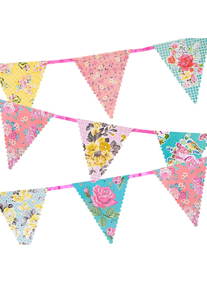 Talking Tables Talking Tables | 13ft | Vintage Floral Paper Bunting Garland  Truly Scrumptious  Mother's Day Decorations For Birthday  Garden Party  Afternoon Tea  Baby Shower  Daughter's Bedroom D?cor  - Image 1