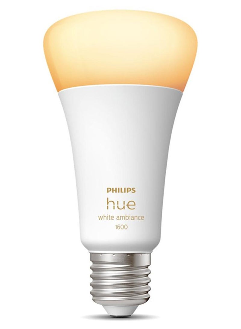 Philips Hue NEW White Ambiance Smart Light Bulb 100W - 1600 Lumen [E27 Edison Screw] With Bluetooth. Works with Alexa, Google Assistant and Apple Homekit Multi White - Image 1
