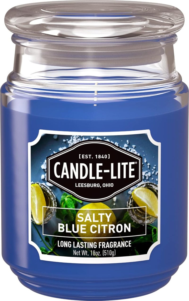 Candle-Lite Everyday Aromatherapy Candle Salty Blue Citron Scented, 18 oz - Image 1