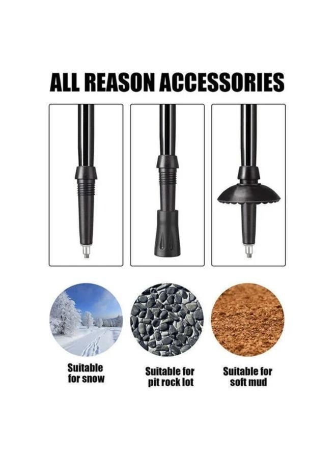 Generic Folding Trekking Pole Adjustable Hiking Stick Telescopic Cane For Hiking Camping Walking - Image 3