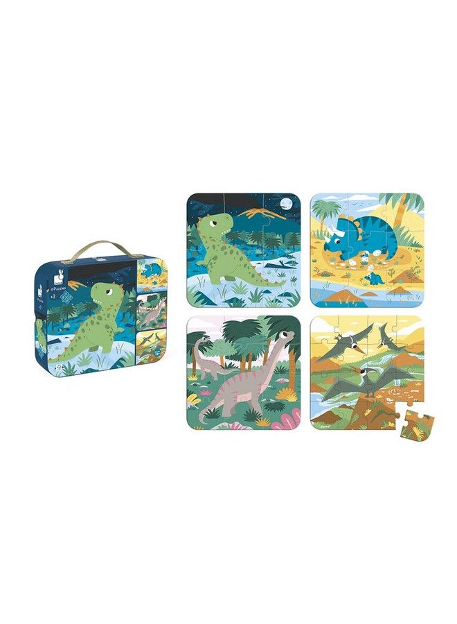 Janod 4 Progressive Dinosaur Jigsaw Puzzles 6 9 12 & 16 Piece Ages 3 Years+ J02657 - Image 5