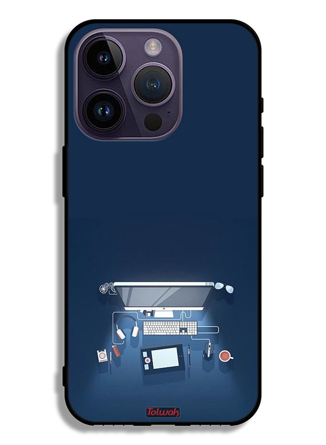 Tolwak Apple iPhone 14 Pro Protective Case Computer Desk Art - Image 2