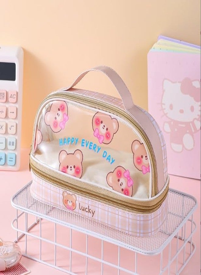 ZQBIEE Transparent Kids’ Pencil Pouch Cute, Durable, Lightweight, Spacious, School and Travel Use Soft Pencil Pouch for Boys & Girls (Brown) - Image 4