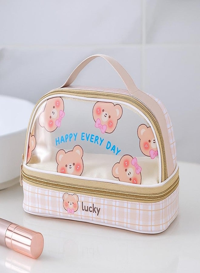 ZQBIEE Transparent Kids’ Pencil Pouch Cute, Durable, Lightweight, Spacious, School and Travel Use Soft Pencil Pouch for Boys & Girls (Brown) - Image 2