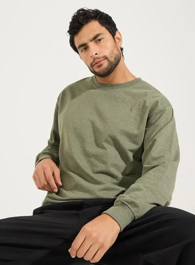 Styli Relaxed Fit Cotton Terry Sweatshirt