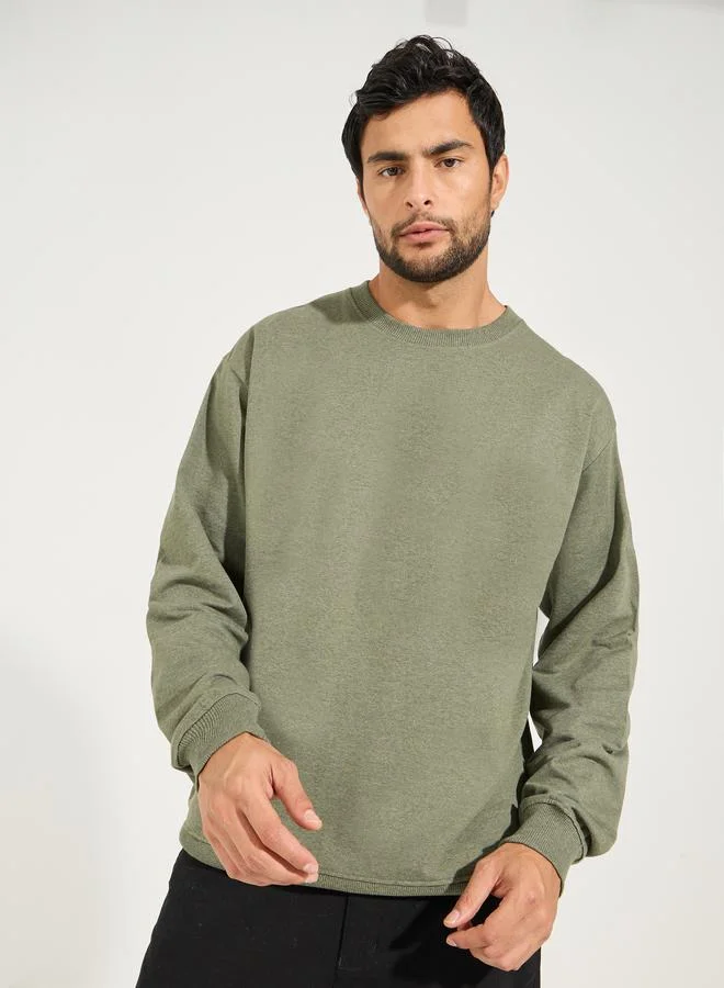 Styli Relaxed Fit Cotton Terry Sweatshirt
