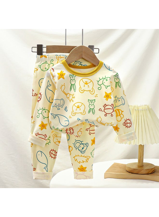 Children's Underwear Set Lycra Cotton Boys' Loungewear Girls' Pajamas Toddler Thermal Tops And Pants Children's Clothing For Young Kids