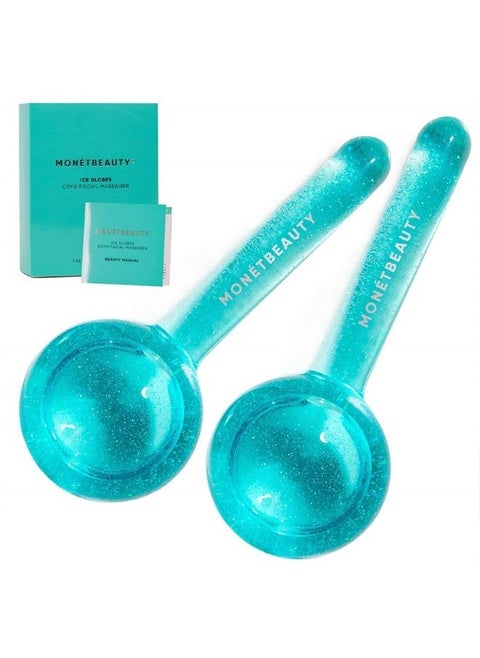Ice Globes for Facials, Freezer Safe and Highly Effective Facial Globes for Daily Beauty Routines, Tighten Skin, Reduce Puffiness and Headaches, Enhance Circulation and Complexion (Blue)