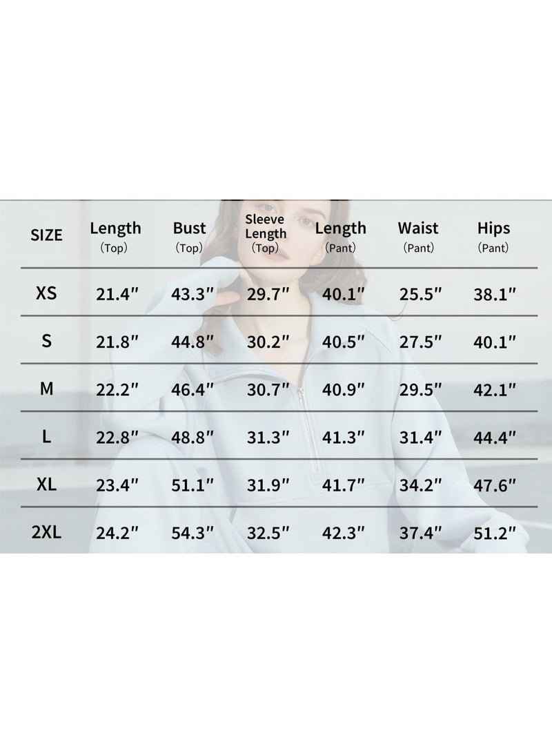 general 2025 - 2026 Women's Two-Piece Ultra-Large Half-Zip Sweatshirt and Wide Leg Sweatpants Casual Set - Image 4