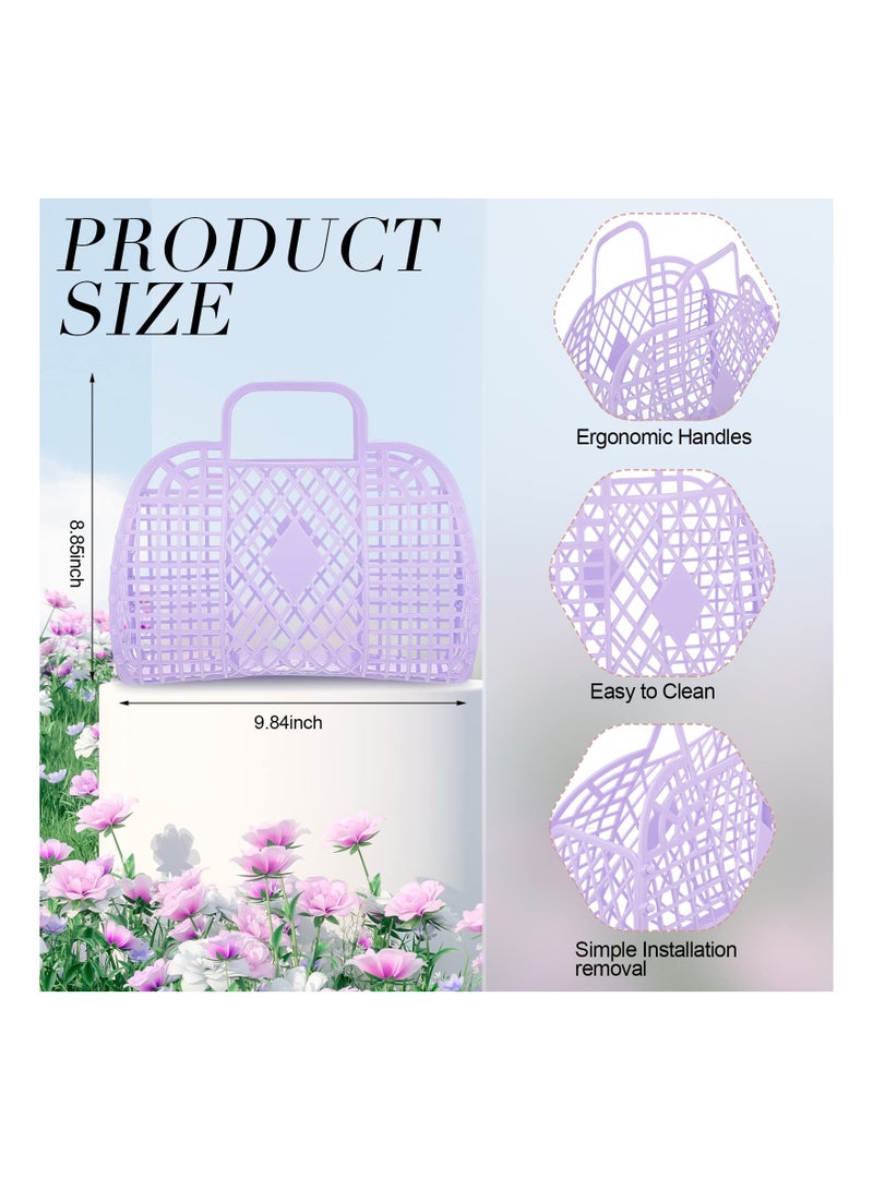 3-Pack Jelly Tote Bags for Women - Stylish Plastic Beach Baskets for Weddings, Bridesmaids, and Kids - Perfect Jelly Purse Gift Set for Special Occasions. - Image 4