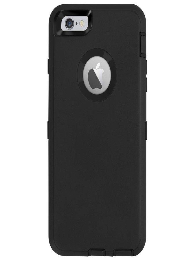 ايه اي كيس واقي شاشة مدمج من Ai-case، غطاء متين 4 في 1 مقاوم للصدمات مع مسند لهاتف iPhone 6/6S Plus - أسود - Image 1