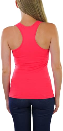 ToBeInStyle Women's Racerback Solid Print Tank Top - Vivid Coral - Small - Image 2