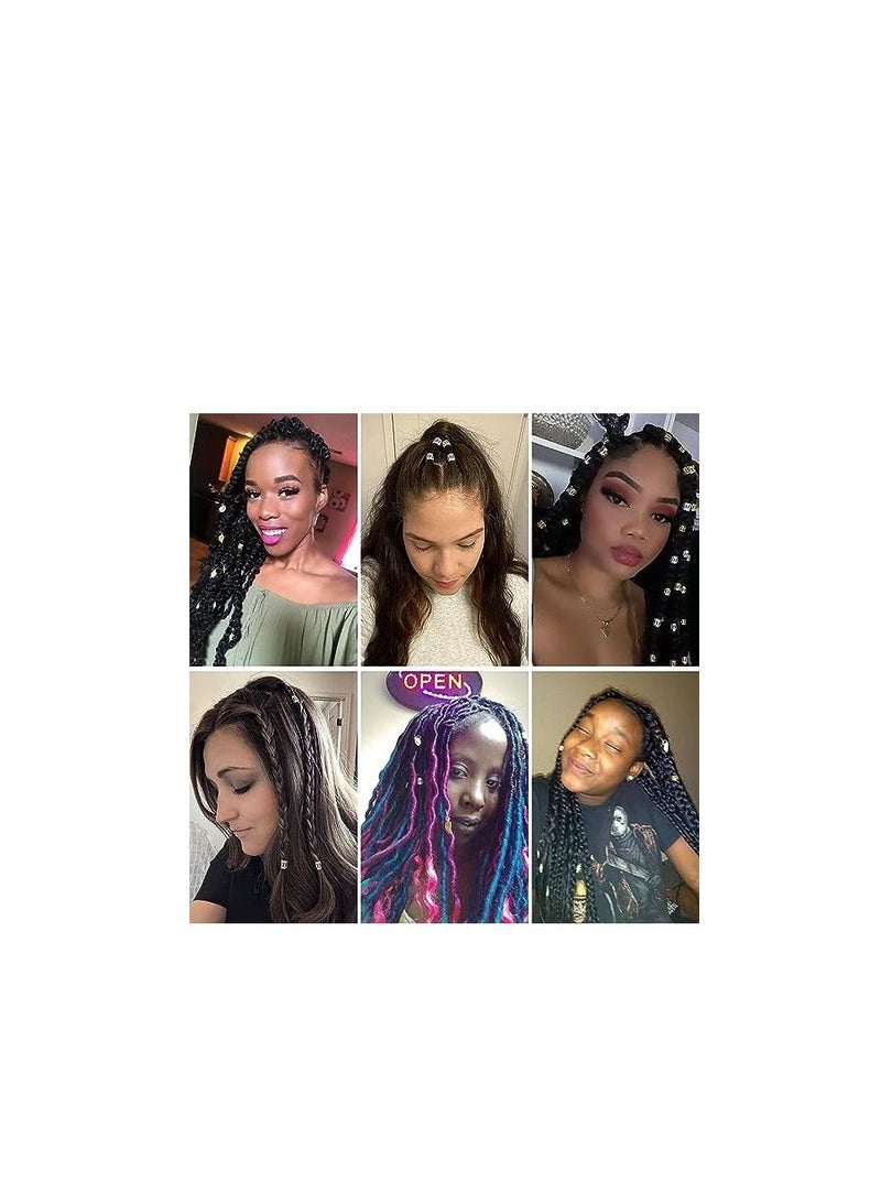 أوريتي Oriti 80 قطعة مجوهرات الشعر حلقات الألومنيوم إكسسوارات الشعر dreadlocks معدني الشعر الأصفاد زخارف قلادات الكروشيه نسيج الشعر  - Image 4