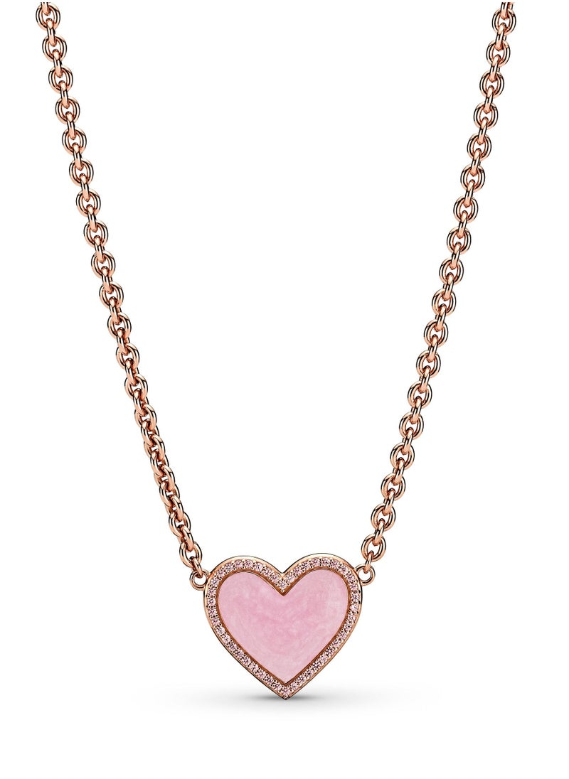 Pandora Pink Swirl Heart Collier Necklace
