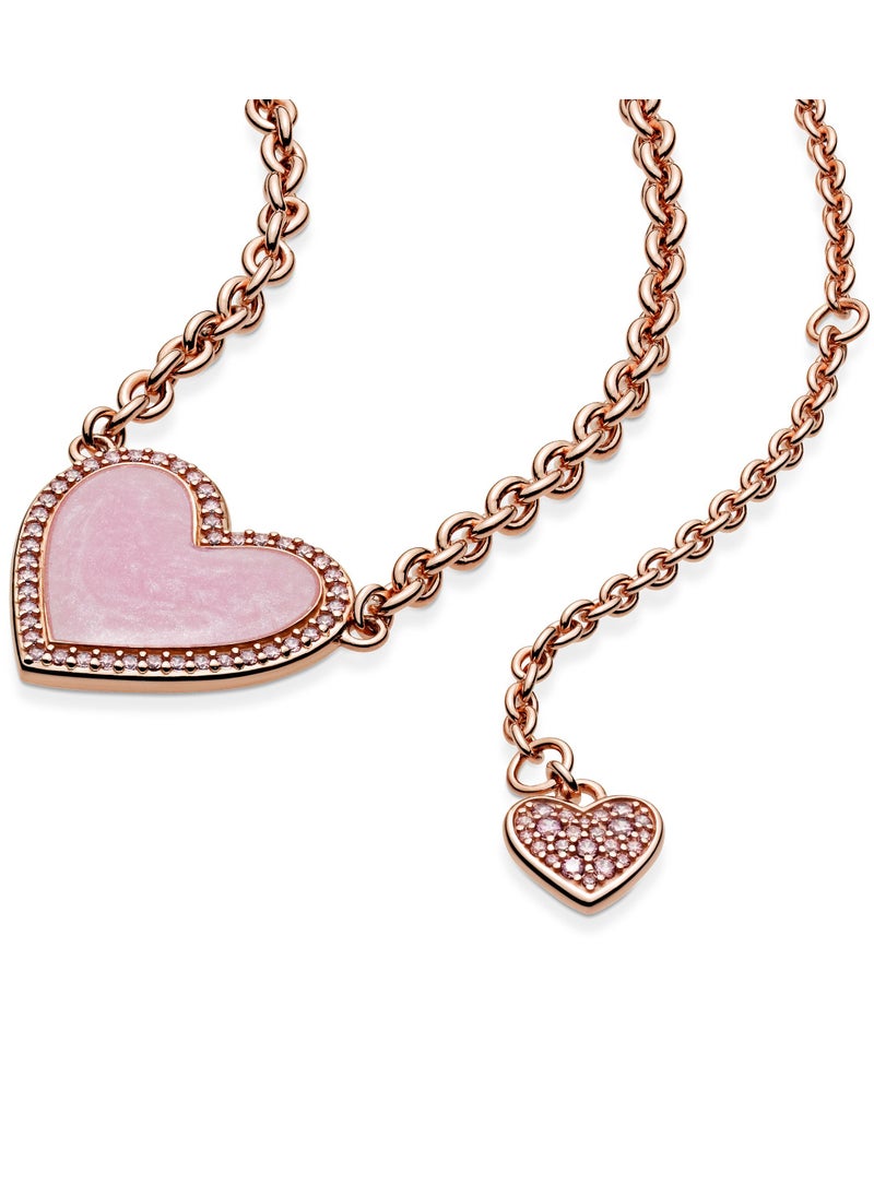 Pandora Pink Swirl Heart Collier Necklace