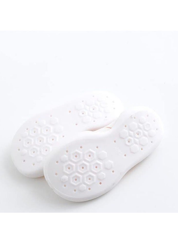 S SYMEFER Baby Sock Shoes with anti slip rubber First-Walking Shoes for Boy and Girls, Lightweight Bthable Cotton Indoor So Shoes for Baby Little Girls Boys, Pink-XL - Image 2