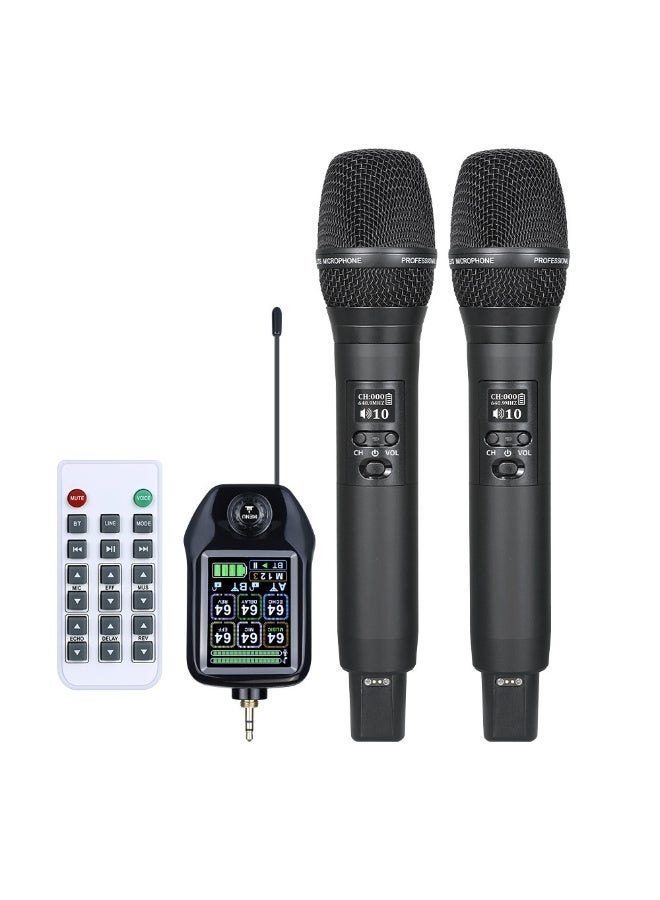 ZFSZ M510 Flagship Dual Wireless Handheld Microphone System - Intelligent Rechargeable Twin Mics with Color LCD Receiver & Remote Control, Professional Echo/Bass Tuning for Karaoke & Events (Dual Channel) - Image 1