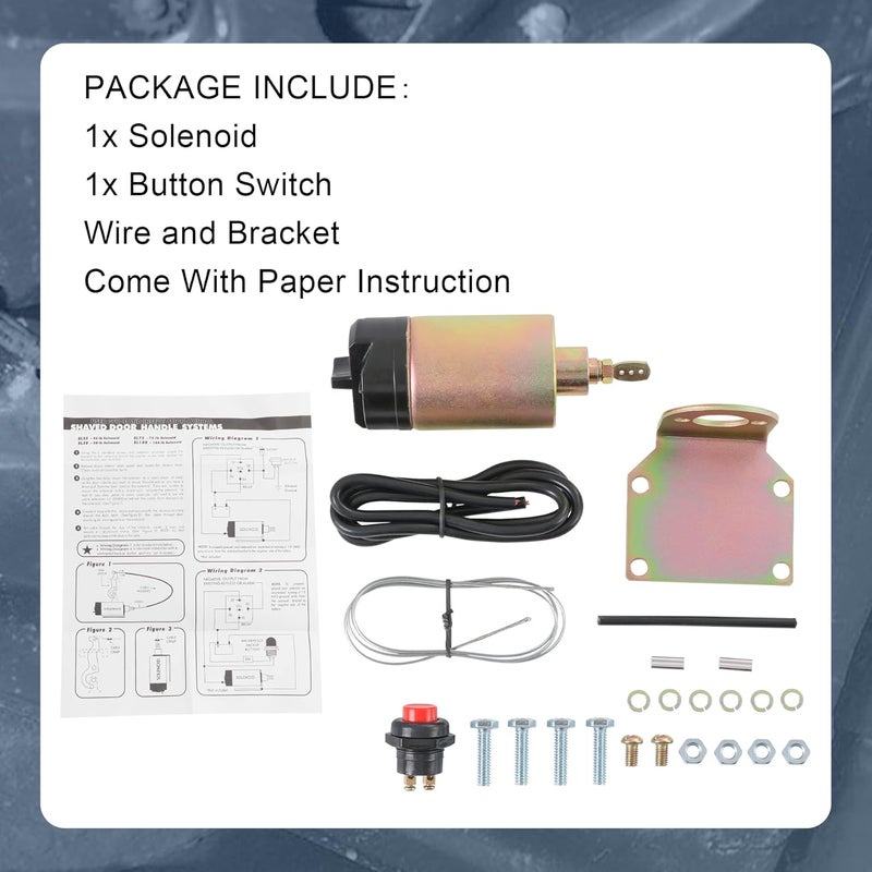 JDMSPEED 60 Pound Shaved Door Handle Trunk Solenoid Popper Kit Street Rod Design to Pop Open The Toughest Doors, Hoods and Trunks 60lb - Image 4