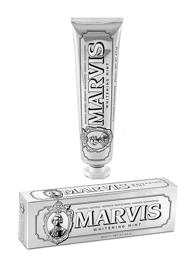 Marvis Whitening Mint Toothpaste 85ml, Promotes Natural Whitening of Teeth, Plaque Removal Toothpaste, Long Lasting Freshness - Image 1
