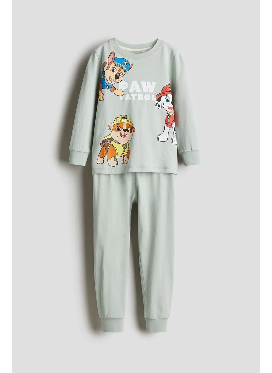 H&M Printed Cotton Jersey Pyjamas