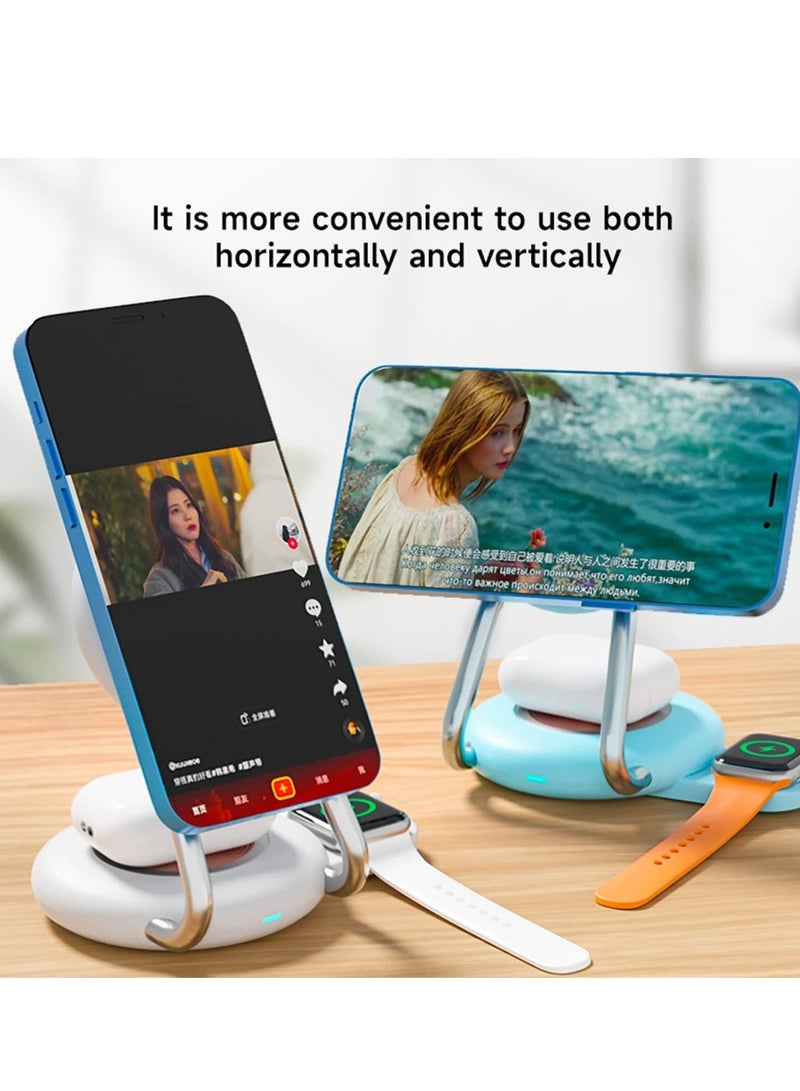 Captaintech Wireless Charging Station 3 in 1 Multi Device Magnetic 15W Fast Wireless Charging Pile - Image 1