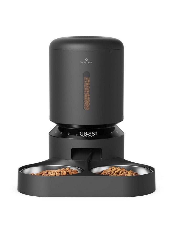 PETLIBRO Automatic Cat Food Dispenser for Two Cats 5L Auto Cat Feeder Dry Food Dispenser with Splitter & 2 Stainless Bowls, 10s Meal Call and Timer Setting 50 Portions 6 Meals Per Day for Cat and Dog - Image 1