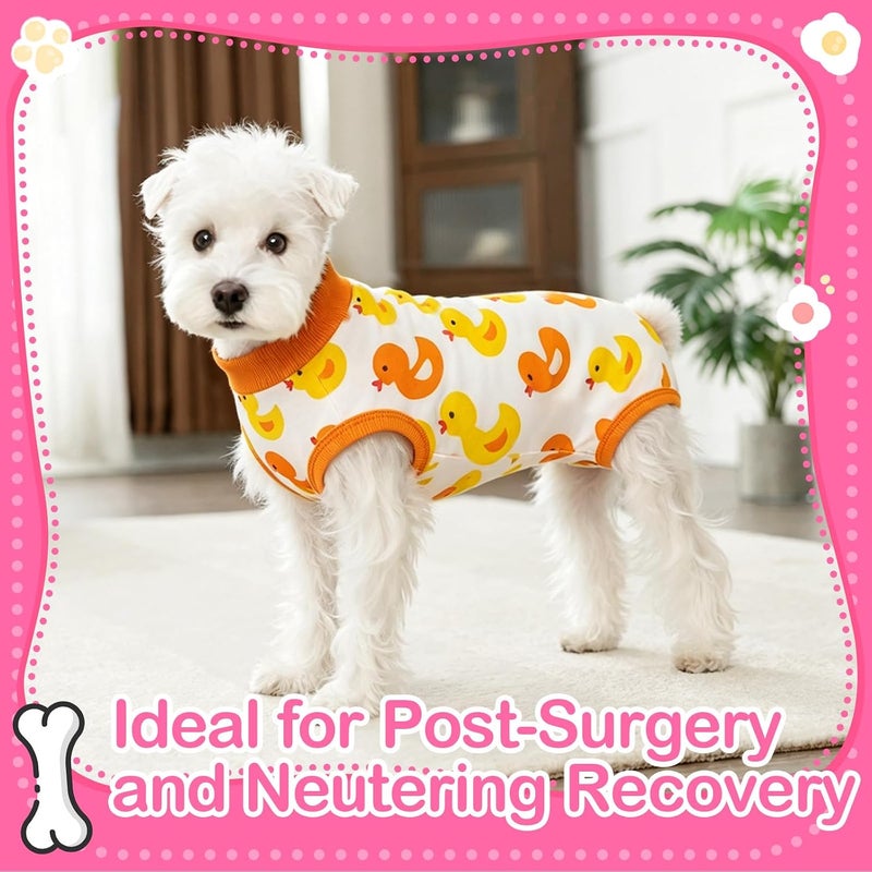 Coppthinktu Yellow Duck X-Large Dog Surgery Recovery Suit for Dogs After Surgery, Dog Onesie Bodysuit Neuter Spay Puppy Suits, Male Female Post-Op Surgery Clothes Wounds E-Collar Cone Alternative Anti Licking - Image 2