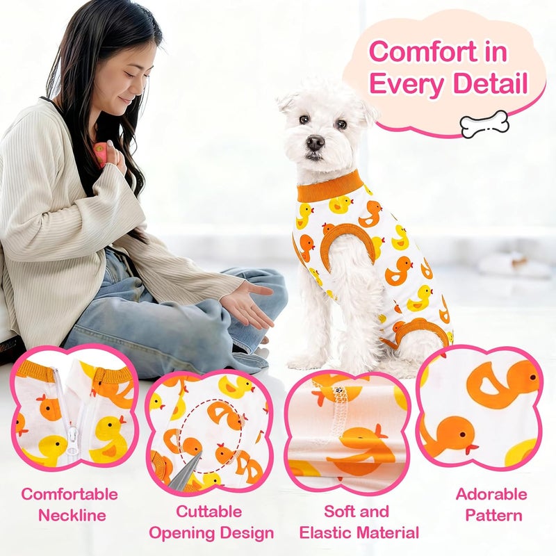 Coppthinktu Yellow Duck X-Large Dog Surgery Recovery Suit for Dogs After Surgery, Dog Onesie Bodysuit Neuter Spay Puppy Suits, Male Female Post-Op Surgery Clothes Wounds E-Collar Cone Alternative Anti Licking - Image 3