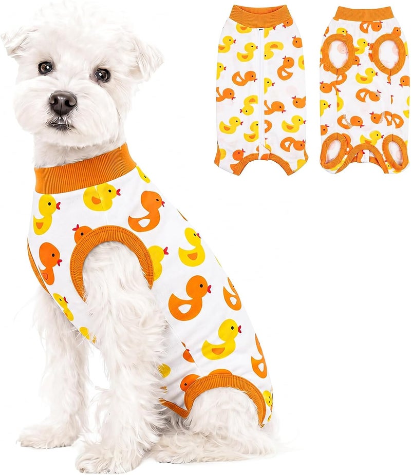 Coppthinktu Yellow Duck X-Large Dog Surgery Recovery Suit for Dogs After Surgery, Dog Onesie Bodysuit Neuter Spay Puppy Suits, Male Female Post-Op Surgery Clothes Wounds E-Collar Cone Alternative Anti Licking - Image 1