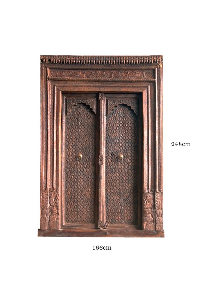 Antique Museum HANDMADE WOODEN VINTAGE ARABIC DOOR CARVING WORK 166x36x248CM MMH95  - Image 2