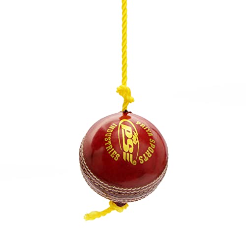 PSE Priya Sports Leather Match Practice Hanging Cricket Ball Red,Standard - Image 2