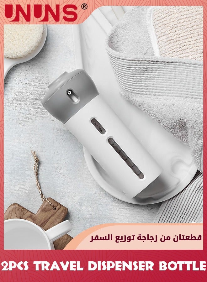 UNUNS 2 Pack 4 In 1 Travel Dispenser Bottle,Leak Proof Container For ToiletriesTravel Containers Bottles For Toiletrie Body Wash Liquid Cream,Airplane Carry-on,Pink+Gray - Image 5