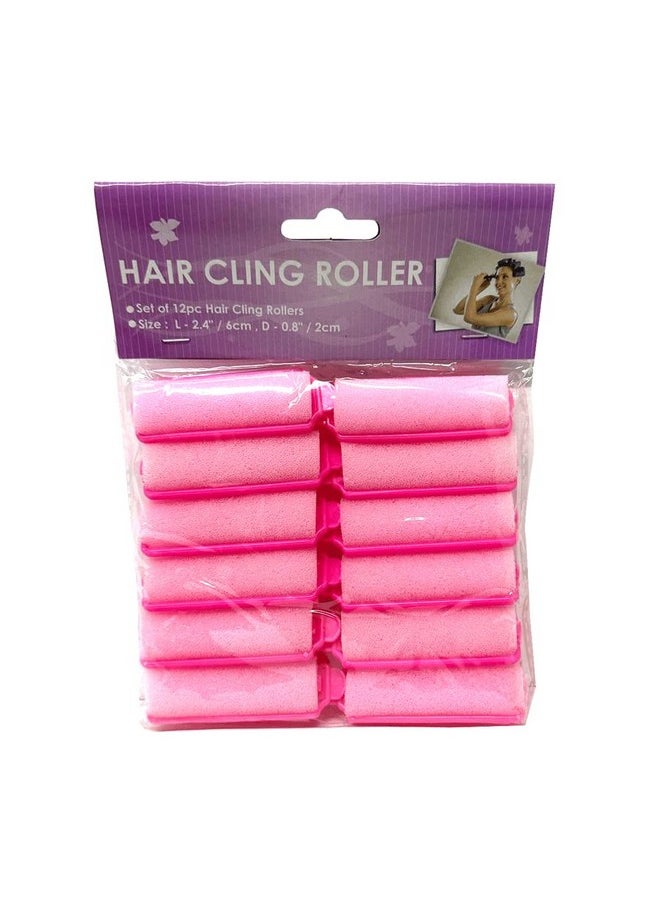 THE UM24 - Small Pink Foam Sponge Hair Cling Roller 12Pc - Image 1
