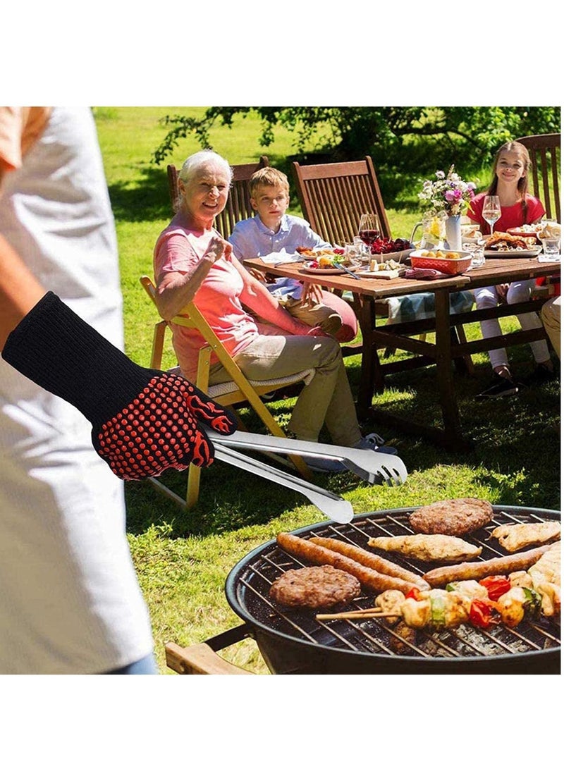Generic BBQ Gloves,1472℉(800℃) Extreme Heat Resistant Grill Gloves,14 inch Ultra-Long Wrist Cooking Gloves for Barbecue,Cooking,Silicone Non-Slip Cooking Gloves 1 Pair  - Image 5