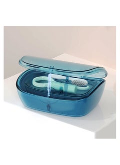 Captaintech 2-Tier Retainer Box Container, Partial Mouth Guard Container Case Denture Box Orthodontic Denture Storage Boxes Navy  - Image 3