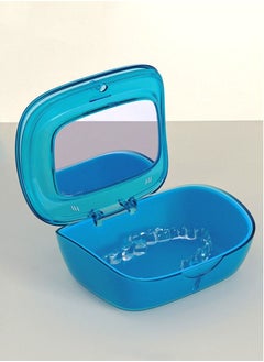 Captaintech 2-Tier Retainer Box Container, Partial Mouth Guard Container Case Denture Box Orthodontic Denture Storage Boxes Navy  - Image 4